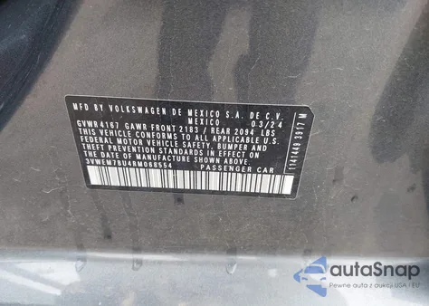 2024 Volkswagen Jetta 1.5T Se from USA, damaged, VIN 3VWEM7BU4RM068554